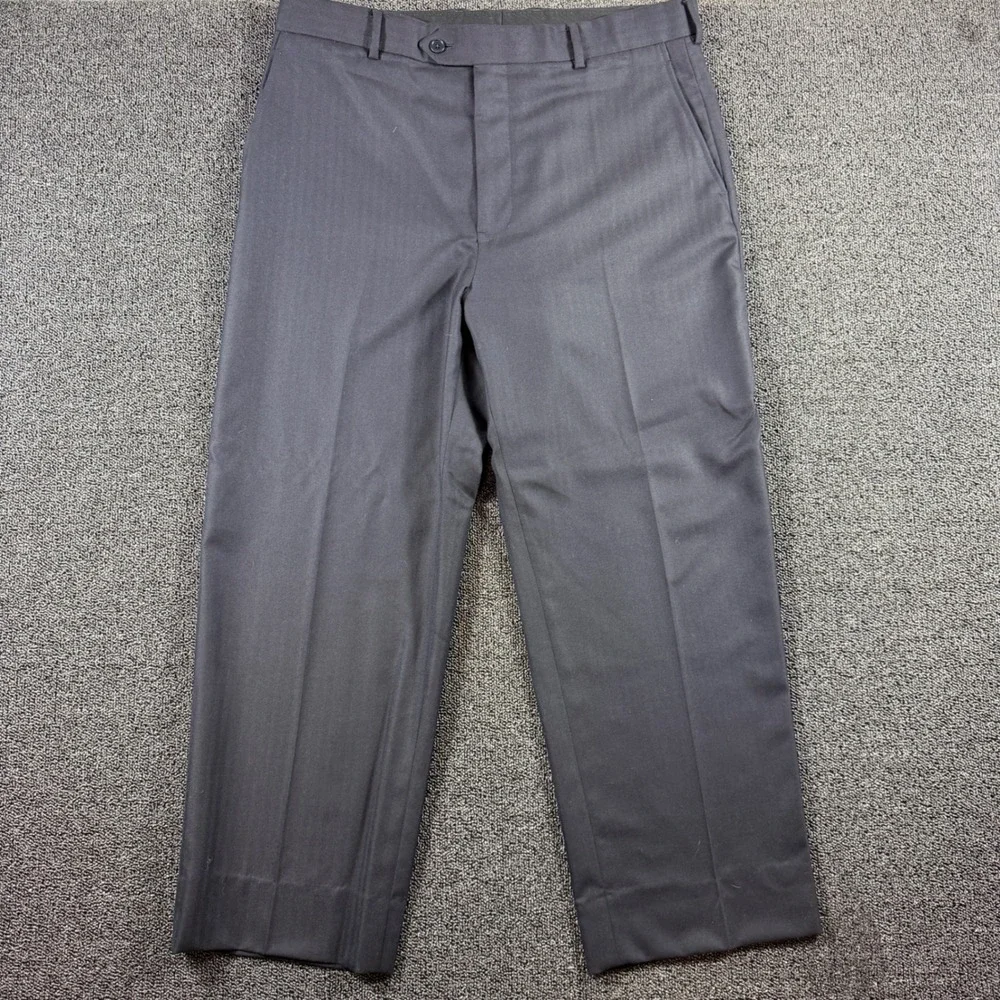 Brooks Brothers 1818 Madison 2‎ Piece Suit 44R W39x27 Gray Saxon Wool Hemmed